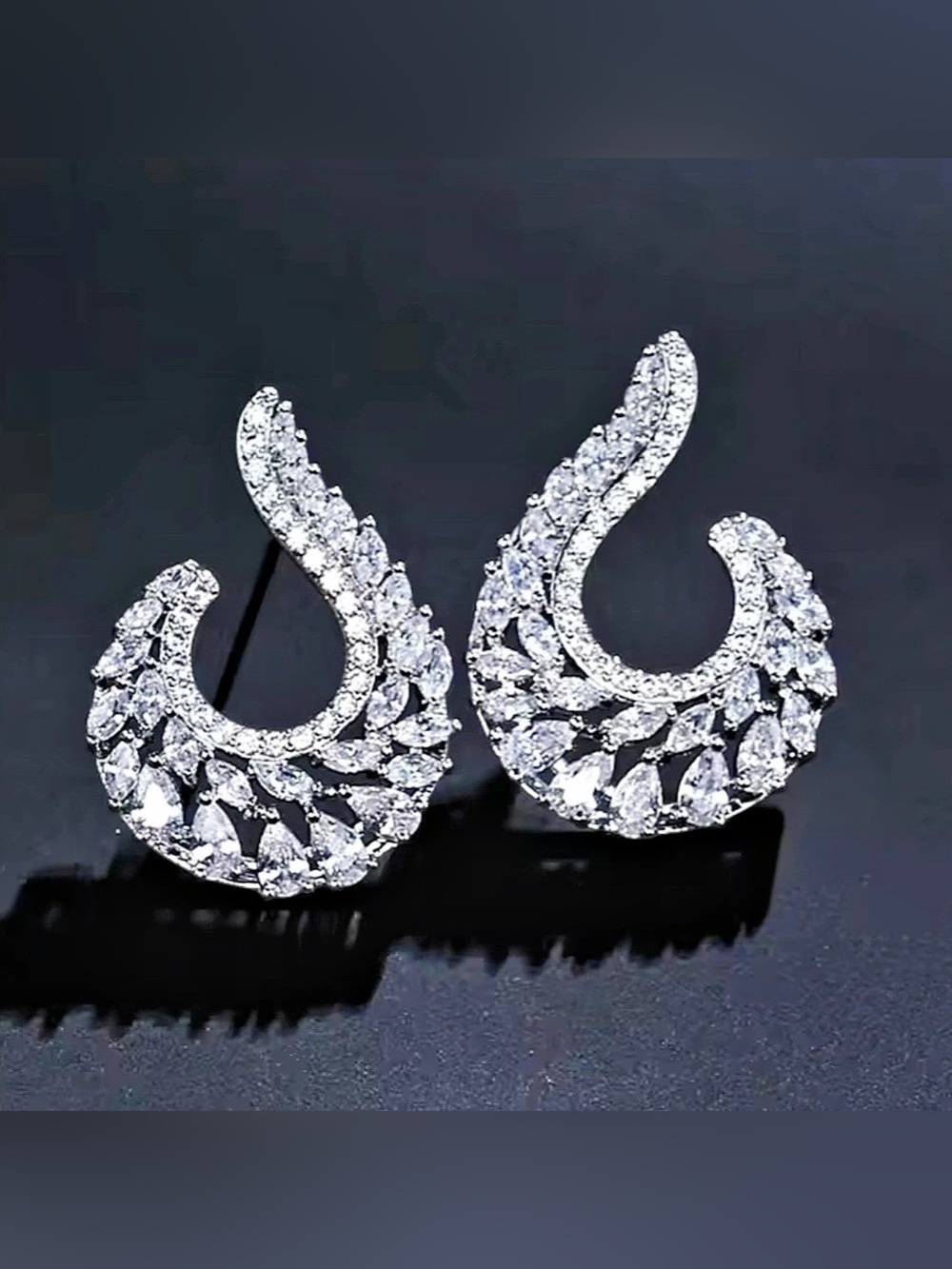 Crystal Drop Earrings in White